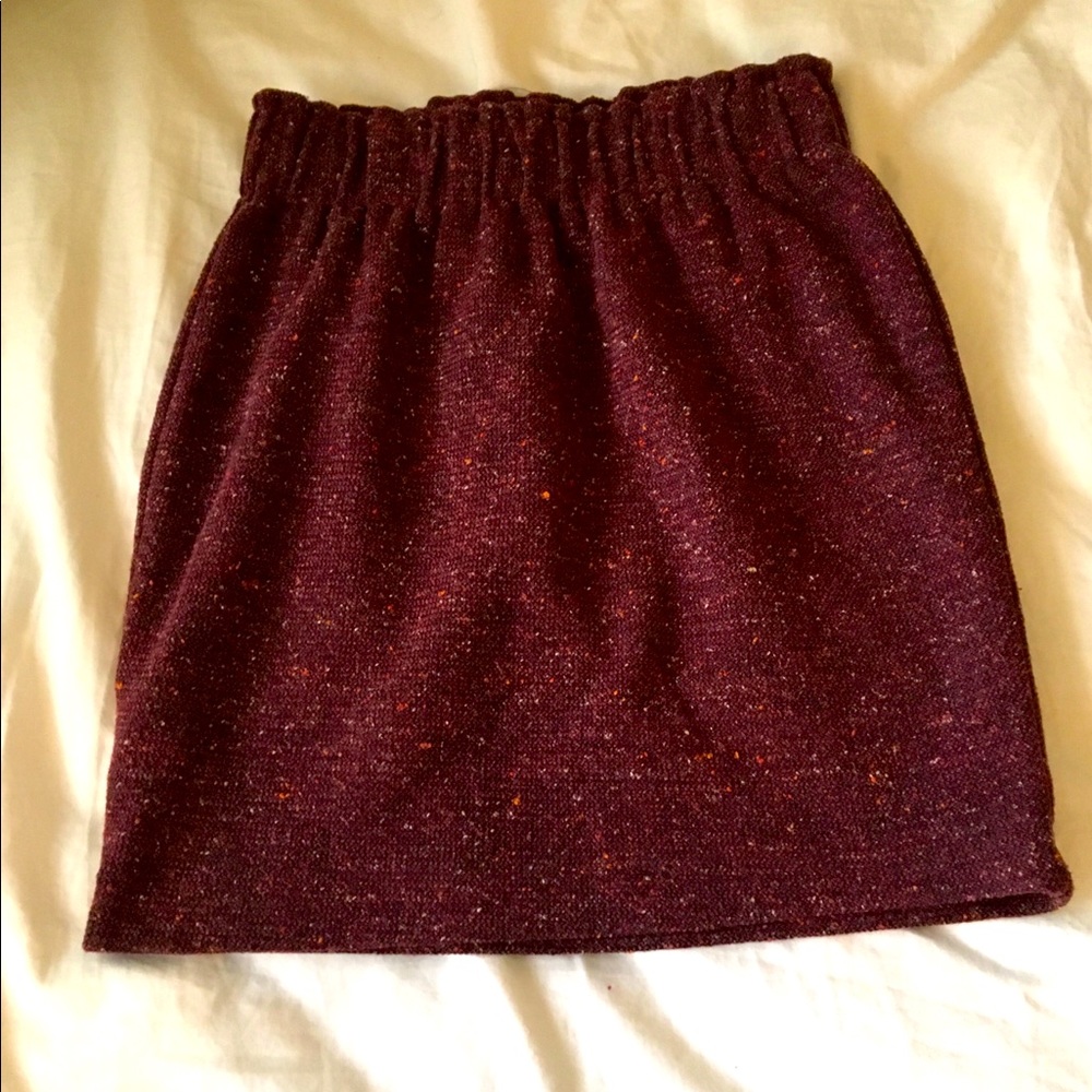 Anthropologie burgundy purple high-waisted skirt